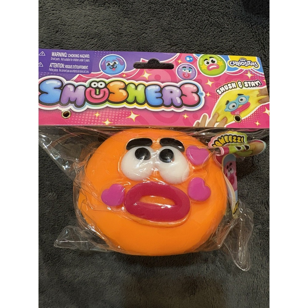 Orb Curiosities Smushers Squishy Toy Smushers New Release Viral Orange Face